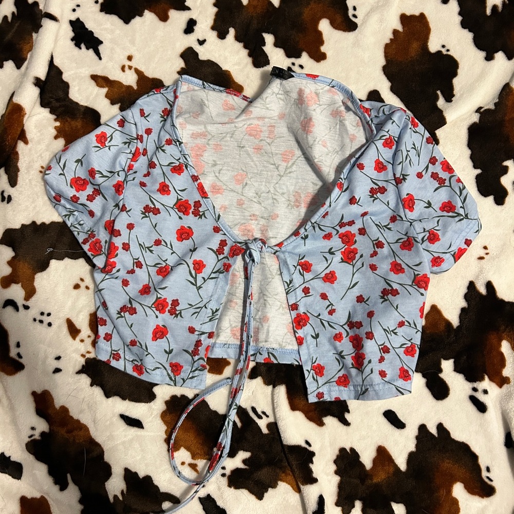 Small floral tie top